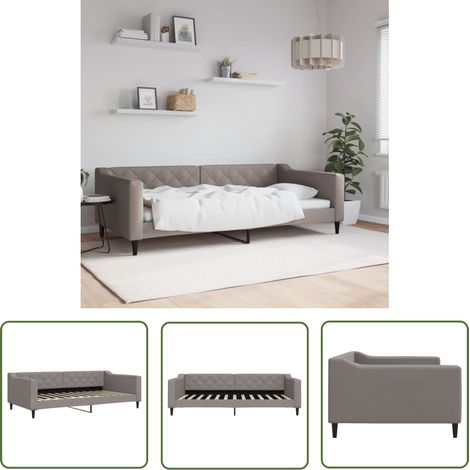 vidaXL Lit de repos taupe 100x200 cm tissu (1/5)