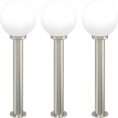 Balizas de iluminación, 3 unidades, 80 cm, acero inoxidable, IP44 vidaXL