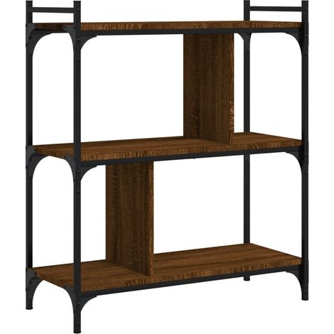 Maison Exclusive - Bücherregal 3 Böden Braun Eichen-Optik 76x32x8