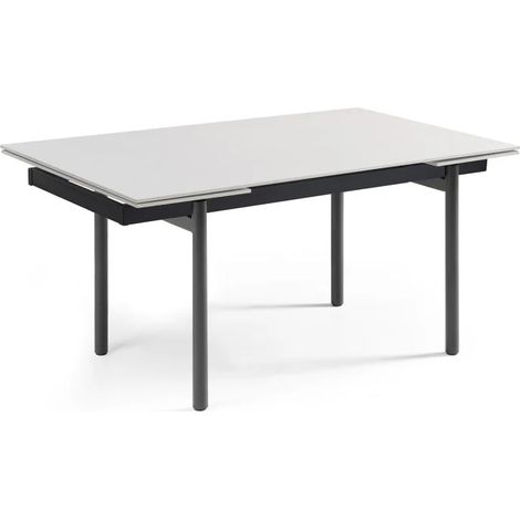 Table extensible 180/260 cm céramique blanc pieds droits - OREGON 09 (1/5)