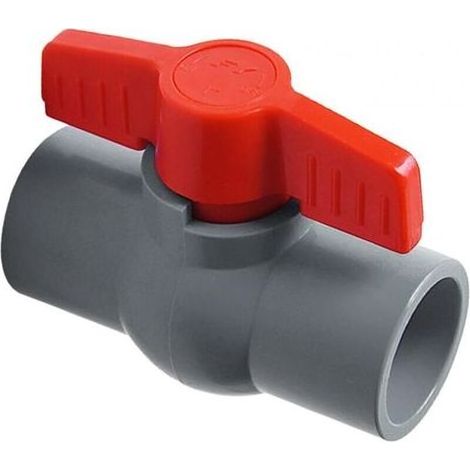PVC-Kugelhahn, kompaktes Zweiwege-T-Ventil zur Durchflussregulierung in Abwasserrohren, grau, 32 mm (1/4)