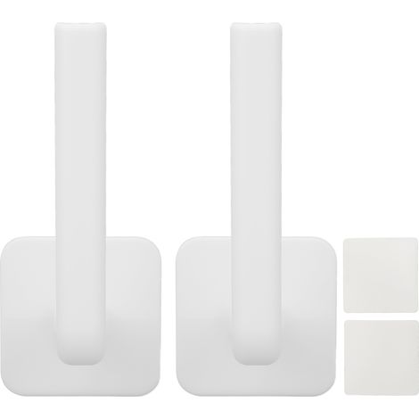 Lot de 2 supports adhésifs pour casquettes, crochet mural blanc avec bande autocollante, rangement polyvalent et exposition (1/5)
