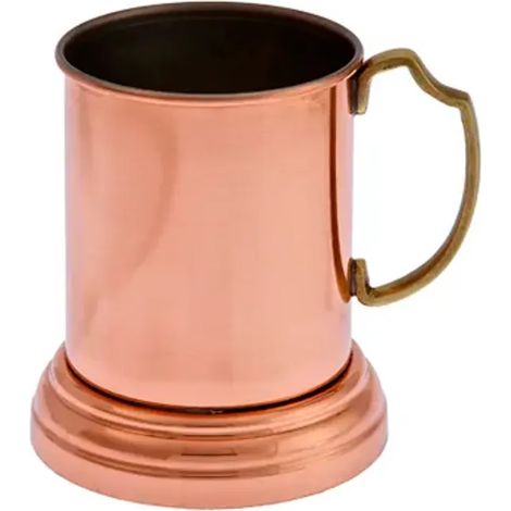 Chope à bière artisanale en étain et cuivre, fabriquée à la main, dimensions 120 mm x 100 mm, poids 0,21 kg, design rustique et durable pour amateurs de bière