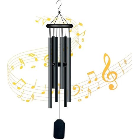 Carillons éoliens de jardin avec 6 Tubes et crochet en alliage d'aluminium, carillons éoliens commémoratifs pour la (1/5)