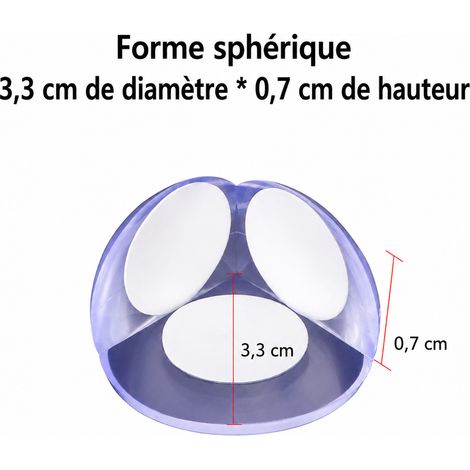 Protège-coin sphérique en silicone pour meuble avec adhésif 3M 3m 3,3 × 3,3 × 0,7 cm 5 g – Livraison gratuite