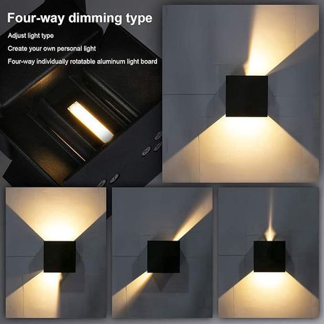 Pack LED Indoor/Outdoor Wall Light 10W LED Wall Light Adjustable Beam Angle Waterproof  Wall Light [Energy Class E] (1/4)