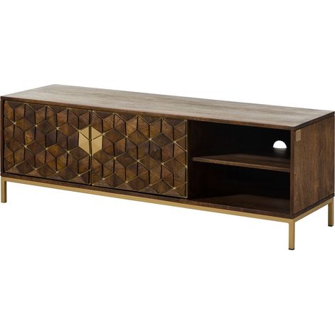 Meuble TV 145x45 Manguier huilé Brun DIAMOND 206 (1/3)