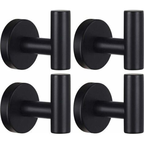 Crochet porte-serviettes mural crochet porte-manteau salle de bain crochet de robe noir mat SUS 304 acier inoxydable lourd cintre de porte serviette peignoir armoire éponge crochet salle de ba (1/5)