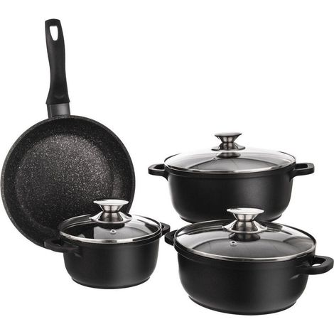 Orion Grande set de casseroles noir et argent antiadhésif (1/5)