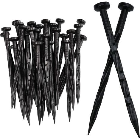 Lot 30 piquets bordure jardin plastique 14 cm piquets bordure pelouse bordure paysage barrière contre mauvaises herbes bordure (1/5)