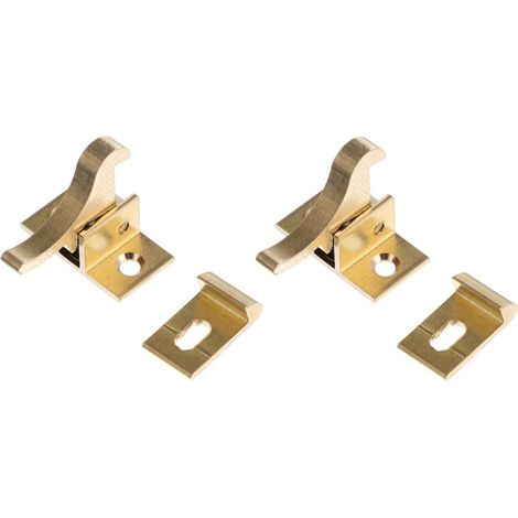 Loquets Coudés en Laiton pour Portes D’armoire, 2 Jeux Or, Vis de Fixation Incluses, pour Fenêtre et Meuble, Installation Facile, Sécurité Anti-vol (1/5)