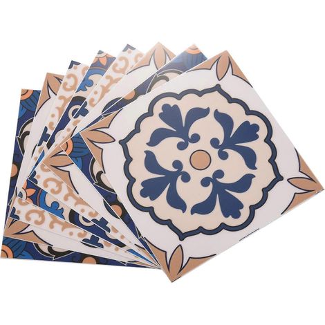 Lot de 10 stickers muraux imperméables style marocain, 15 x 15 cm, pour la décoration de salle de bain. (1/5)