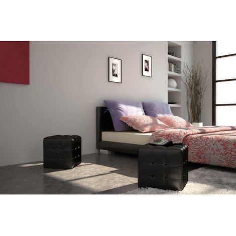 vidaXL Taburetes cubo negros (1/2)