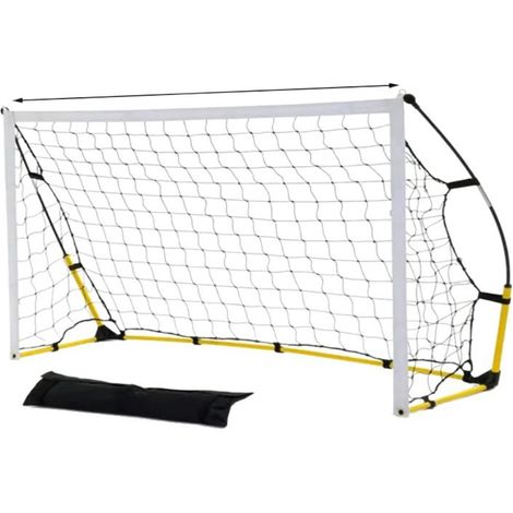 But de football pliable et portable pour l'entraînement sur la plage - Structure en fer, tailles 1,8 m, 2,4 m et 3,6 m, montage facile, coloris jaune citron 3,6 m (1/2)