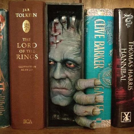 Lot Sculpture Résine Monstre Décor Étagère Halloween Cadeau Amis Lecteur Étudiant (1/2)
