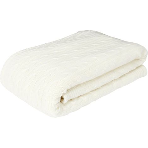 Plaid Sherpa "Torsadé" 120x150cm Crème (1/5)