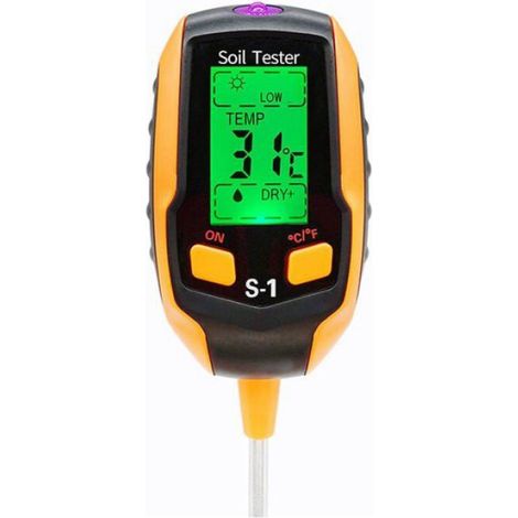Testeur De Sol - 4 En 1 Numérique - Humidité pH Température Lumière - Pour Jardin Plantes En Pot Succulentes - 1 Pièce