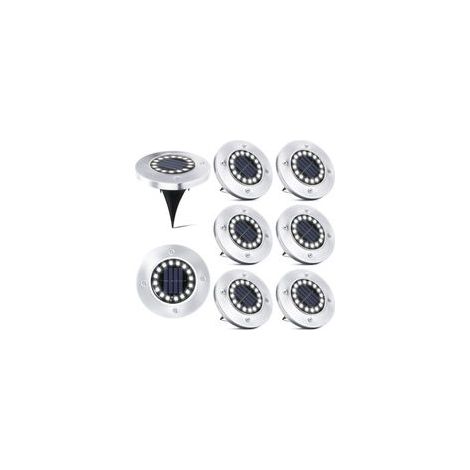 16 spots solaires LED étanches pour extérieur – 8 unités – éclairage solaire pour allées, jardins, terrasses, cours, sous-sols et pelouses – sans fil, installation facile (1/4)