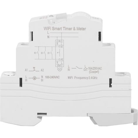 Compteur Énergie Intelligent Monophasé Minuterie Interrupteur avec Surveillance Électricité AC 100-240V ATMS1602 Contrôle Unique (1/5)