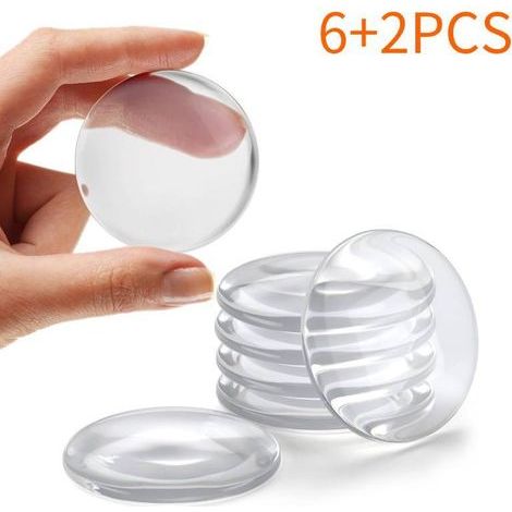 Heavy-duty wall-mounted doorstops, pack of 6, made of clear silicone (buy 6, get 2 free, 8 in total) (1/5)