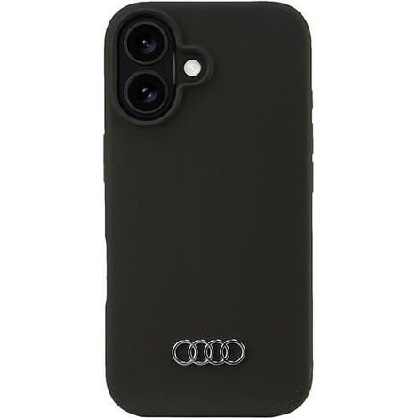 Coque en silicone Audi pour iPhone 16 6.1 noir/noir rigide AU-LSRIP16-Q3/D1-BK