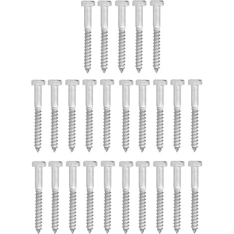 Vis à demi-filetage en acier inoxydable 304, vis à tire-fond hexagonales en bois, vis d'entraîneur autotaraudeuse M8x70MM (1/5)
