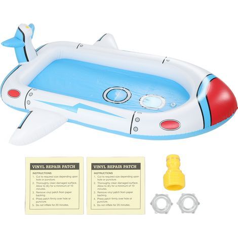 Piscine gonflable avec arroseurs en PVC pour enfants, tapis de jet d'eau mignon, jeux de fontaine pour jardin, bateau volant (1/5)