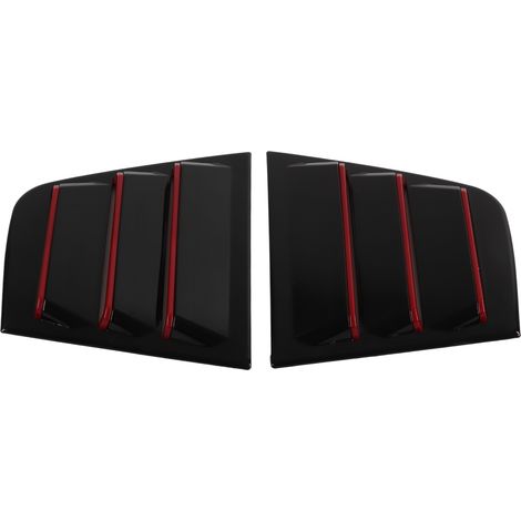 Lot de 2 caches de vitres latérales noir brillant en ABS, persiennes de remplacement pour Dodge Charger 2011-2021 (noir/rouge). (1/5)