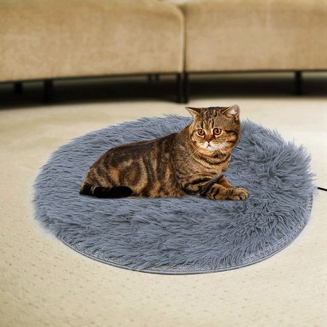 Couverture chauffante électrique Plush Four Seasons avec interface de chargement USB pour petits chiens et chats, gris argenté (1/5)