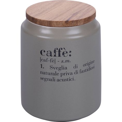 Villa d'Este Home Tivoli 5903141 Victionary Barattolo Caffe' in Gres Coperchio Bambu' Guarnizione Silicone 800 ml colore Grigio (1/5)