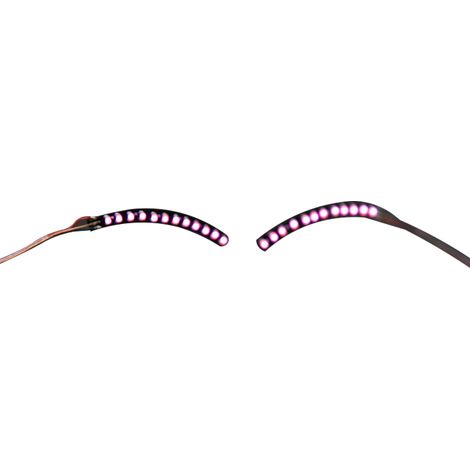 Faux cils lumineux LED roses légers et stylés pour fêtes, bars et soirées Halloween. (1/5)