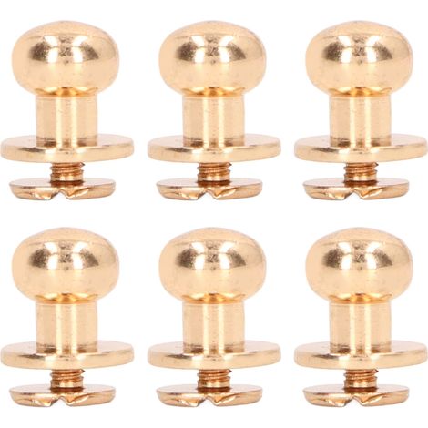 Lot de 200 Rivets en Cuivre pour Cuir, Clous Chicago 9x8mm, Haute Brillance, Doré, Fixations pour Vêtements DIY, Sacs et Accessoires, Finition Soignée (1/5)