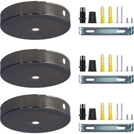 Stück schwarze Metall-Kabelabdeckungen für Deckenleuchten, 100 x 2 mm runde Verteilerdosen aus schwarzem Metall für Kronleuchter, Baldachinlampen, Pendelleuchten in Wohnzimmer, Küche, Flur