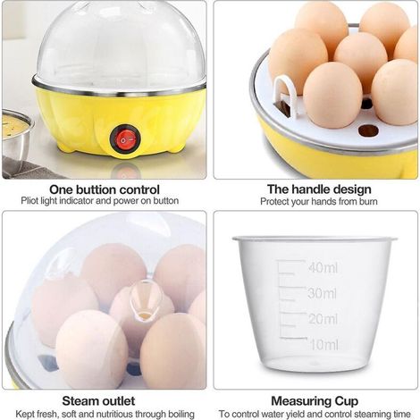 Cuiseur vapeur et pocheur électrique pour mini-œufs - Appareil de cuisine pour une cuisson rapide des œufs (1/4)