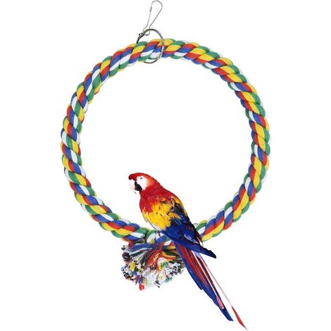 Columpio de pájaro de algodón - Juguete resistente a las mordeduras - 18 cm (1/5)