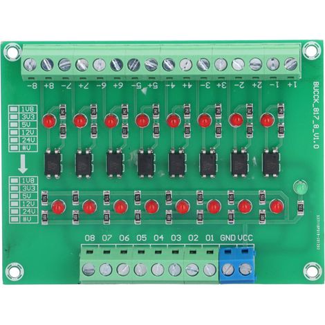 Module isolation optique 24V→5V – Carte conversion signal PLC – 8 canaux optocoupleurs (1/5)