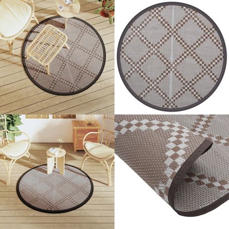 Outdoor-Teppich ARAKIL Braun Ø120 cm PP - Outdoor-Teppich - Garten-Teppich - Balkon-Teppich - Terrassen-Teppich - Brauner Teppich - Home & Living (1/5)