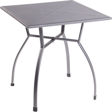 greemotion 416395 Tavolo Tavolino Toulouse Quadrato da Giardino in Metallo, 70 x 70 cm, Acciaio, Grigio, 70x70x74 cm (1/4)