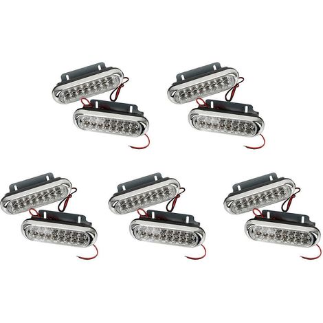 Lot de 10 feux de jour universels pour voiture, 16 LED, antibrouillard, lumière blanche. (1/5)