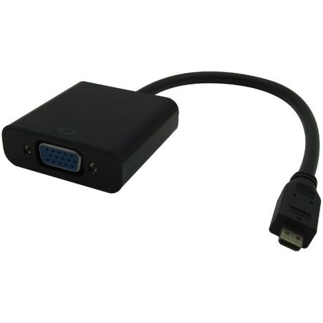Micro-HDMI-D-auf-VGA-Adapter 0,25 m Schwarz (1/3)