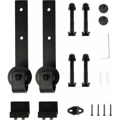 Roulettes coulissantes pour porte de grange – Acier au carbone – Design élégant – Kit complet avec fixation facile (1/5)
