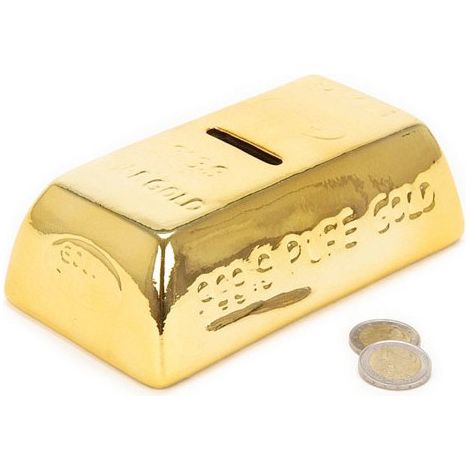 Tirelire - Lingot d'or - Plastique - Rectangulaire - Contemporain - Design (1/2)