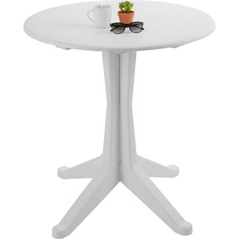 Dmora Runder Tisch, Made in Italy, 70x70x72 cm, Weiße Farbe