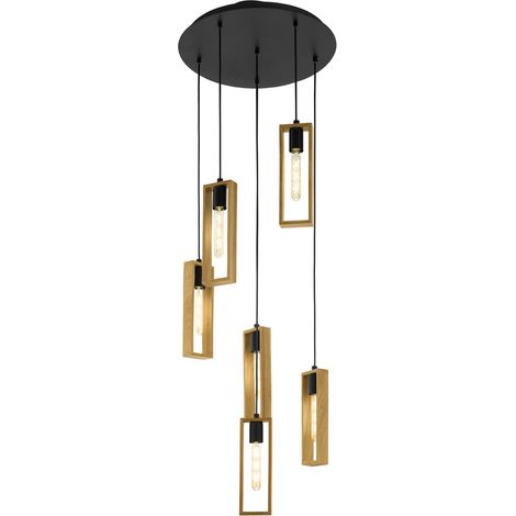 Eglo LITTLETON Lampadario a Sospensione in Acciaio, 60 W, Nero (1/4)