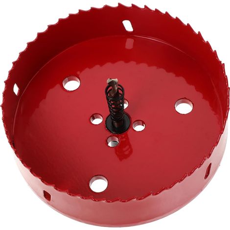 Abridor de agujeros, taladro de alta resistencia para madera, brocas para madera, cortadores de carburo, disco de lijado, broca para clavos, broca para dividir troncos, acero inoxidable, color naranja (1/5)