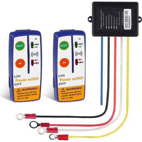 12V kabellose Seilwinden-Fernbedienung, universelles 12V 50ft kabelloses Seilwinden-Fernbedienungsset für Autos und LKWs (inklusive 2 großen Fernbedienungen) FLITI (1/4)