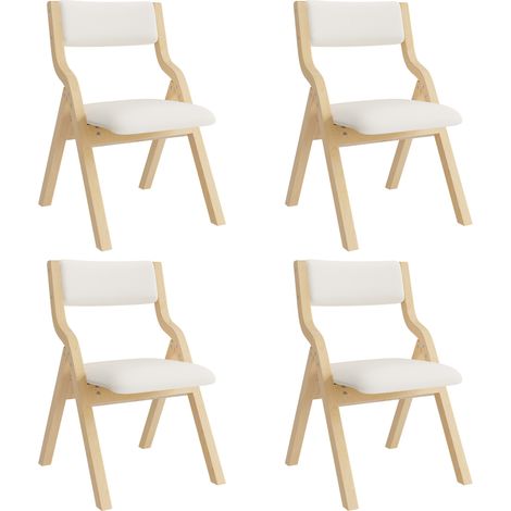 6er-Set klappbare Esszimmerstühle 55x49x81 cm aus Holz, beige, platzsparend – MEUBLIV (1/5)