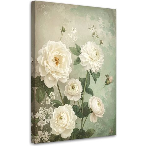 Wandbild Shabby Chic Blumenstrauß aus Rosen auf pastellfarbenem Hintergrund 20x30 (1/5)