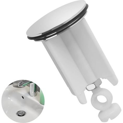 Bouchon de lavabo universel, bouchon de lavabo de salle de bain de 40 mm, bouchon de vidange de remplacement, bouchon escamotable à hauteur réglable, fabriqué en laiton et caoutchouc (1/4)