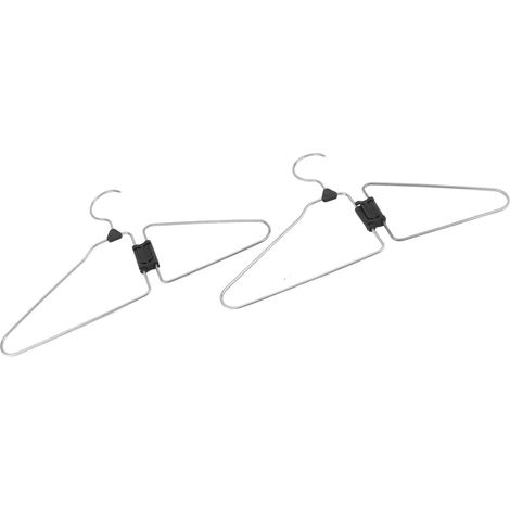 Lot de 5 cintres pliants en acier inoxydable multifonction antiglisse pour vêtements rangement maison voyage (1/5)